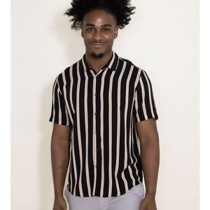 Denim & Flower Striped Shirt